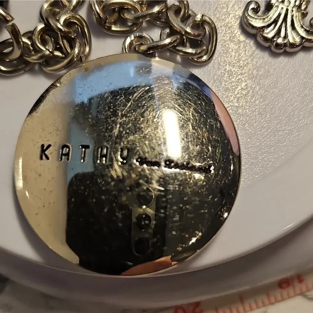Kathy Van Zeeland Silver Black Charm Key Chain Fleur-de-lis
